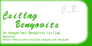 csillag benyovits business card